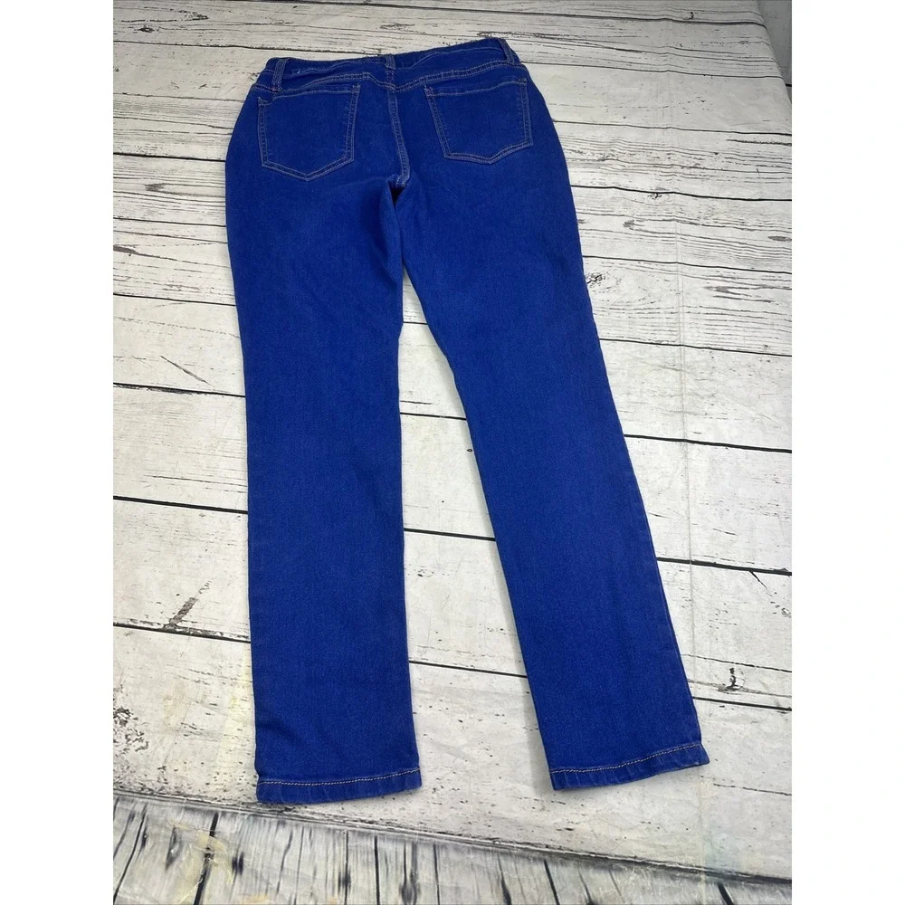 NO BOUNDARIES Jeans Women's Sz 13 Button Fly High Rise Bright Blue Denim Skinny